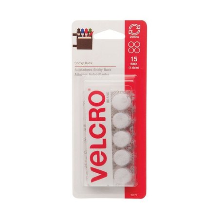 VELCRO BRAND Hook and loop Sticky Back 5/8 in. L 15 pk 90070